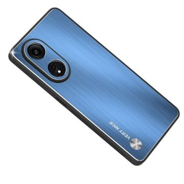 For OPPO A1 Pro / A98 Metal Brushed Texture Shockproof Phone Case(Blue)
