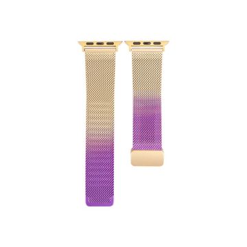Milan Fold Buckle Metal Watch Band For Apple Watch Ultra 49mm&Watch Ultra 2 49mm / Series 9&8&7 45mm / SE 3&SE 2&6&SE&5&4 44mm / 3&2&1 42mm (Gradient Purple)
