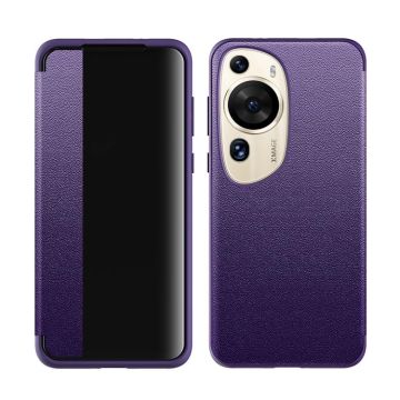 For Huawei P60 Art Leather + TPU Frame Shockproof Phone Case(Purple)