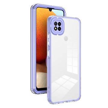 For Xiaomi Redmi 9C / Redmi 10A 3 in 1 Clear TPU Color PC Frame Phone Case(Purple)