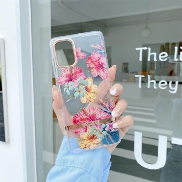 For Samsung Galaxy A34 5G High Translucent Electroplating Flower Pattern TPU + PC Phone Case(Hibiscus)
