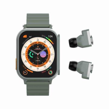 N22 2 in 1 1.96 inch HD Display Sport Bluetooth Call Earphone Smart Watch(Green)