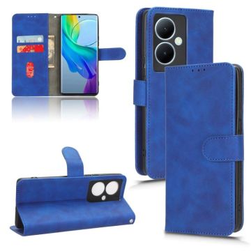 For vivo Y78 Plus Skin Feel Magnetic Flip Leather Phone Case(Blue)