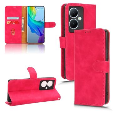 For vivo Y78 Plus Skin Feel Magnetic Flip Leather Phone Case(Rose Red)