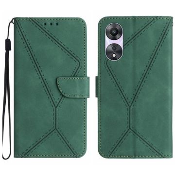 For OPPO Reno8 T 5G/A1 Pro 5G Stitching Embossed Leather Phone Case(Green)