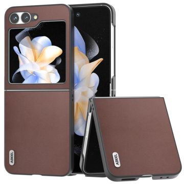 For Samsung Galaxy Z Flip6 ABEEL Genuine Leather Xiaoya Series Phone Case(Coffee)