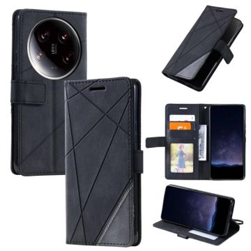For Xiaomi 14 Ultra Skin Feel Splicing Leather Phone Case(Black)
