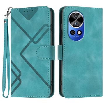 For Huawei nova 12 Pro / nova 12 Ultra Line Pattern Skin Feel Leather Phone Case(Light Blue)