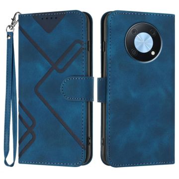 For Huawei Enjoy 50 Pro / nova Y90 Line Pattern Skin Feel Leather Phone Case(Royal Blue)