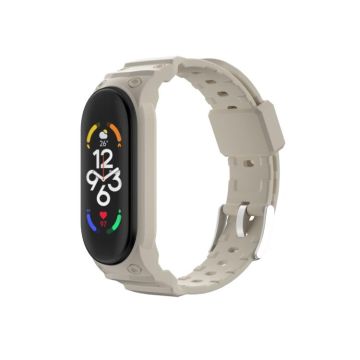 For Xiaomi Mi Band 7 / 6 / 5 Integrated TPU Watch Band(Creamy White)