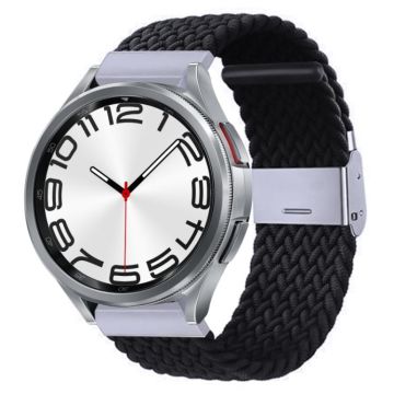 For Samsung Galaxy Watch 6 / 6 Classic Nylon Braided Metal Buckle Watch Band(Black)