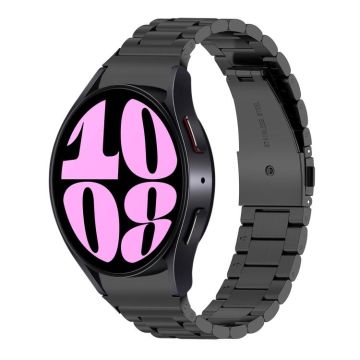 For Samsung Galaxy Watch 6 / 6 Classic Three Bead Stainless Steel Watch Band(Black)