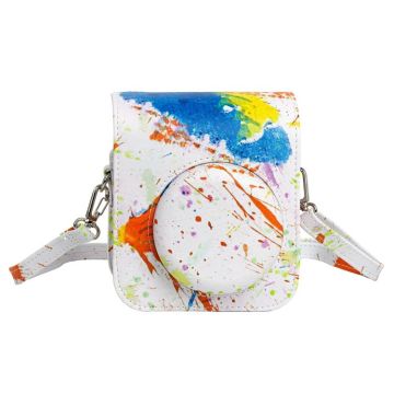 For FUJIFILM instax mini 12 Painted Full Body Leather Case Camera Bag with Strap(Splash Ink Watercolor)
