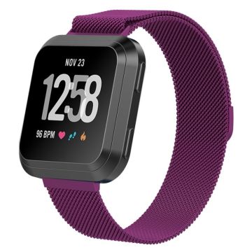 For Fitbit Versa 2 / Fitbit Versa / Fitbit Versa Lite Milanese Watch Band,, Large Size: 2.3x25.8cm(Purple)