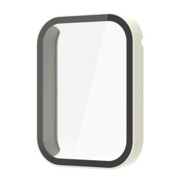 For Xiaomi Mi Band 8 Pro PC + Tempered Film Integrated Watch Protective Case(Ivory White)