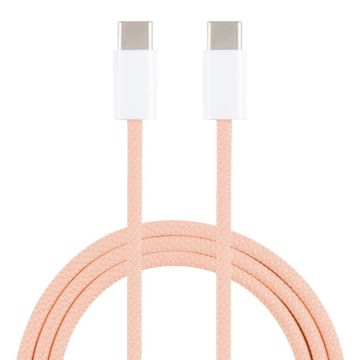 1m USB-C / Type-C to Type-C Macaron Braided Charging Cable(Pink)