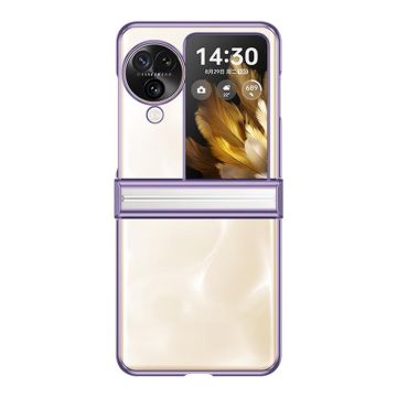 For OPPO Find N3 Flip Three-stage Nano Electroplated PC Transparent Phone Case(Purple)