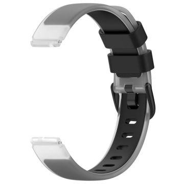 12mm Universal Two Color Transparent Silicone Watch Band(Black)