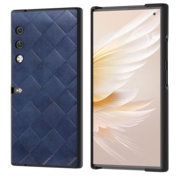 For Honor V Purse Weave Plaid PU Phone Case(Blue)