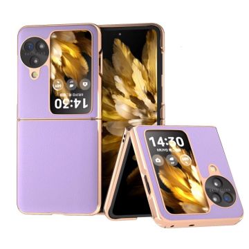 For OPPO Find N3 Flip Nano Electroplating Ecological Leather Phone Case(Purple)