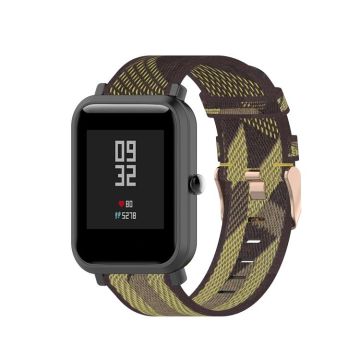 20mm Universal Stripe Weave Nylon Watch Band(Yellow)