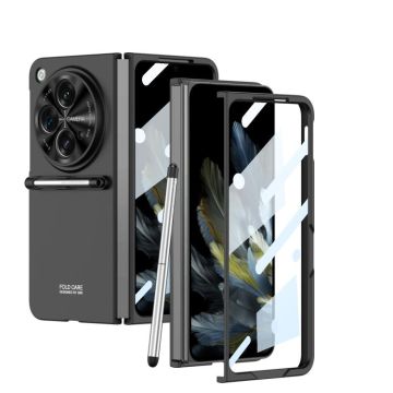 For OPPO Find N3 / OnePlus Open GKK Ultra-thin Full Coverage Phone Flip Case with Pen(Black)