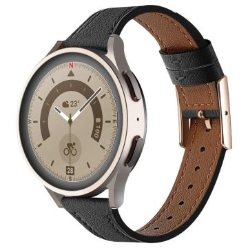 22mm Universal Genuine Leather Watch Band(Black)