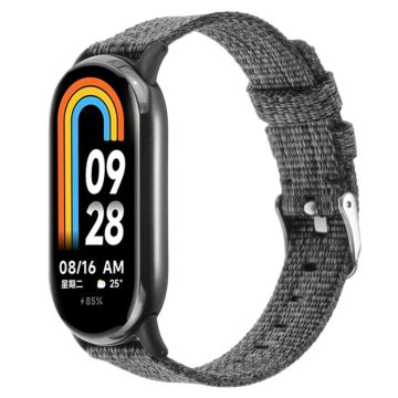 For Xiaomi Mi Band 8 Nylon Canvas Watch Band(Grey)