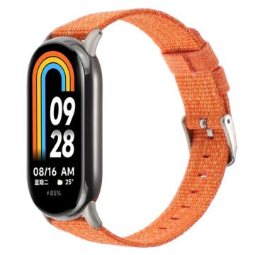 For Xiaomi Mi Band 8 Nylon Canvas Watch Band(Orange)