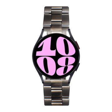 22mm Universal Three-Bead Stainless Steel Watch Band(Gun Color)