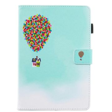 For Amazon Kindle Fire HD 8 (2020) Painted Flat Leather Case with Card Slot & Wallet & Holder & Sleep / Wake-up Function(Balloon House)
