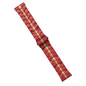 22mm Stainless Steel Watch Band(Red Yelllow)