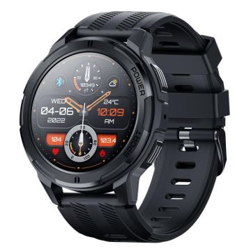 LEMFO C25 1.43 inch HD Round Screen Outdoor Smart Watch Supports Blood Oxygen Detection/Sedentary Reminder(Black Grey)
