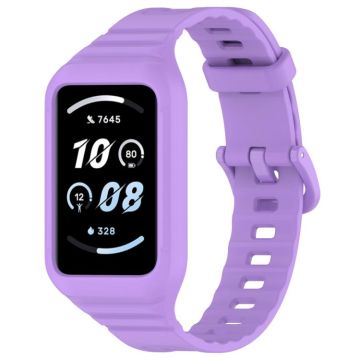 For Honor Band 10 / 9 Armor Integrated Silicone Watch Band(Purple)