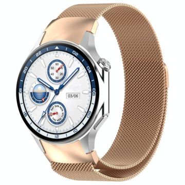 For OPPO Watch X2 / OnePlus Watch 3 Milan Magnetic Steel Mesh Watch Band(Rose Gold)