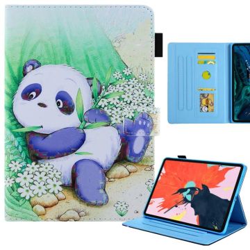 For iPad Pro 11 2024 Colored Drawing Leather Smart Tablet Case(Cute Panda)