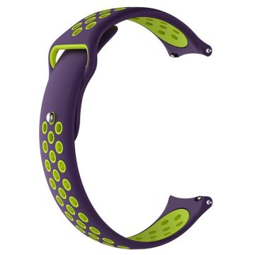 For Xiaomi Haylou Solar / LS05 Silicone Reverse Buckle Strap(Purple+Green)