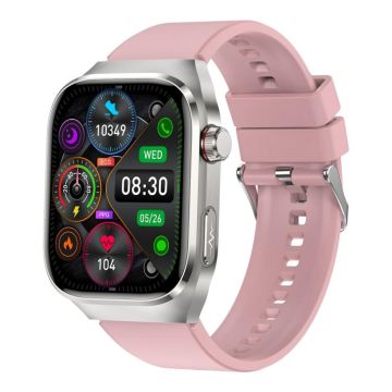 TK16 2.04 inch LCD Screen Silicone Strap Smart Watch Supports Health Monitoring(Pink)