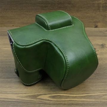 For FUJIFILM X-S20 Full Body Leather Camera Case Bag with Strap(Green)