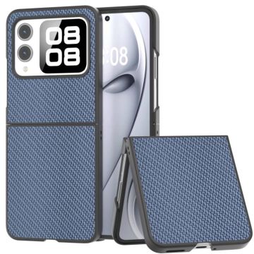 For Huawei nova Flip Black Frame Carbon Fiber Texture PU Phone Case(Sky Blue)