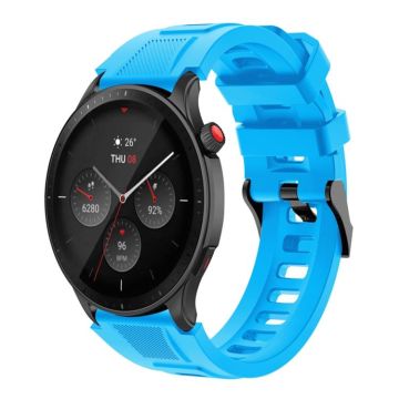 22mm Sports Style Steel Buckle Silicone Watch Band(Sky Blue)