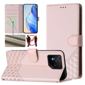 For Asus ROG Phone 9 / 9 Pro Honeycomb Embossing RFID Leather Phone Case(Pink)
