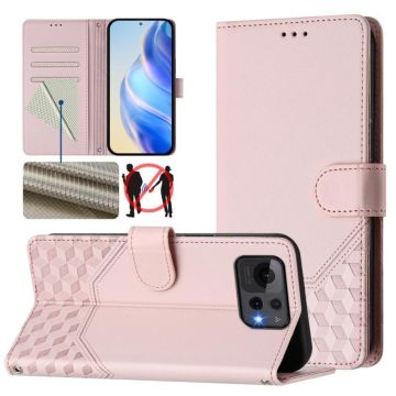 For Asus Zenfone 12 Ultra Honeycomb Embossing RFID Leather Phone Case(Pink)