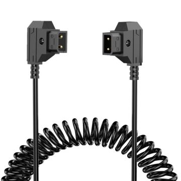 D-Tap Male to D-Tap Male Anton Bauer V-mount Camera Coiled Adapter Extension Cable, Length: 1.5m(Black)