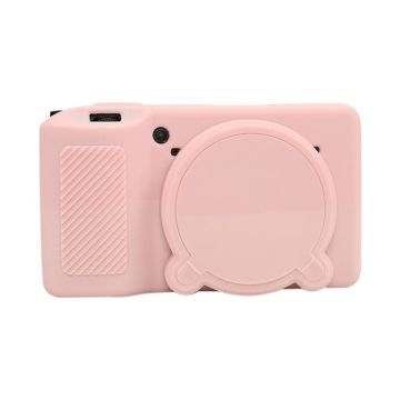 For Ricoh GR III Soft Silicone Protective Case(Sweet Smoke Pink)
