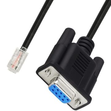 DB9 to RJ9 Adapter Cable 4P4C Telephone Crystal Head RS232 Connection Cable, Length: 1.8m(Black)