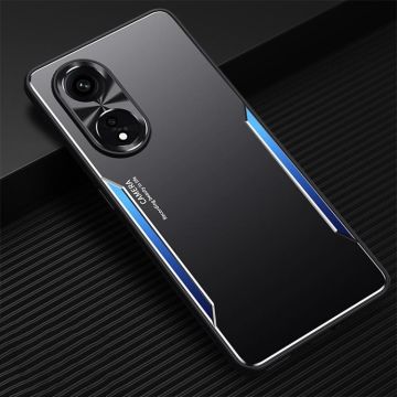 For OPPO A1 Pro / Reno8 T 5G Blade Series TPU + Titanium Alloy Phone Case(Black Blue)