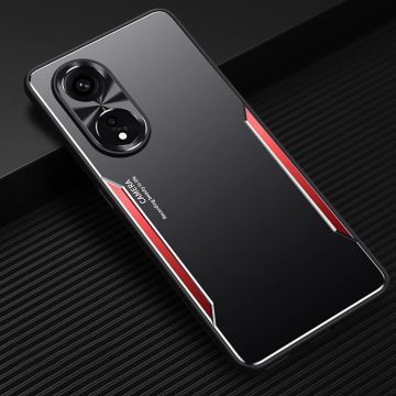 For OPPO A1 Pro / Reno8 T 5G Blade Series TPU + Titanium Alloy Phone Case(Black Red)