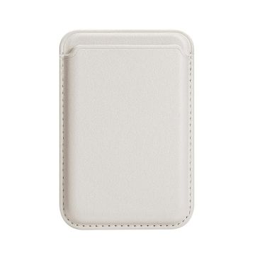Single Card Slot MagSafe Magnetic Leather Card Bag(White)