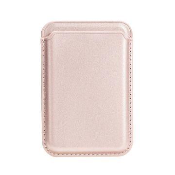 Single Card Slot MagSafe Magnetic Leather Card Bag(Rose Gold)